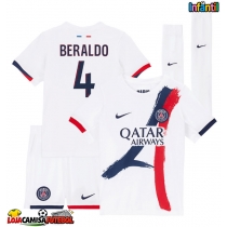 Camisa de Futebol Paris Saint-Germain Lucas Beraldo #4 Equipamento Secundário Infantil 2025-26 Manga Curta (+ Calças curtas)